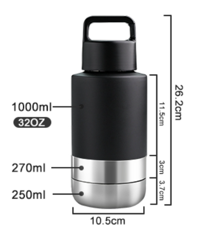 3-in-1 Hunde-Trinkflasche "TUNG"