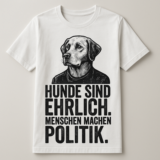 T-Shirt - Hunde sind Ehrlich Menschen machen Politik